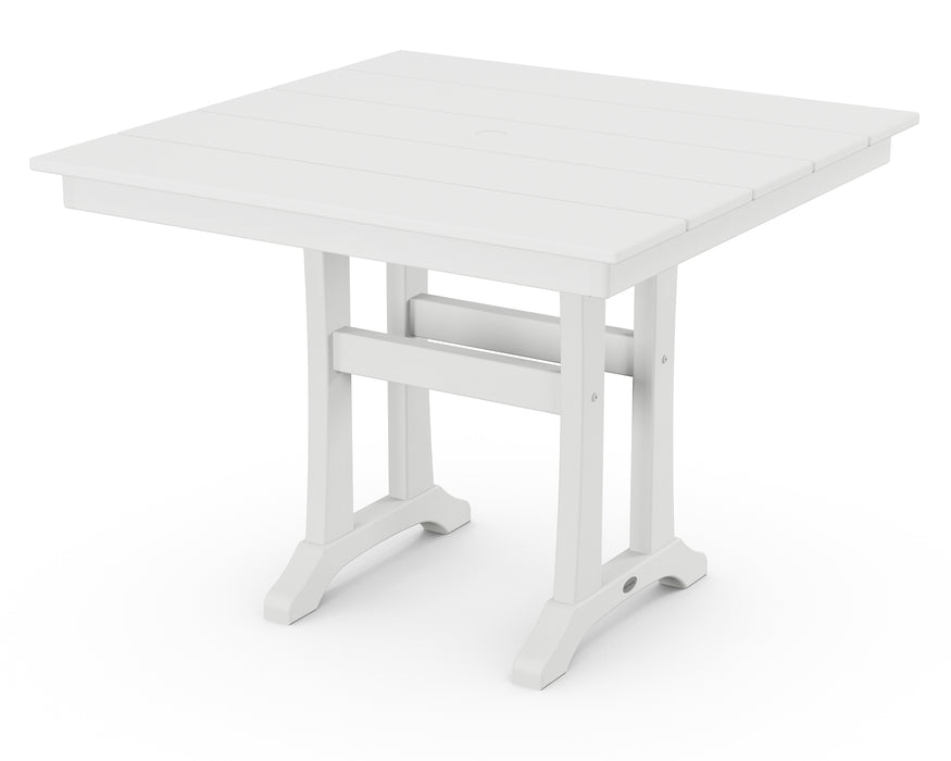 POLYWOOD Farmhouse Trestle 37" Dining Table in White image