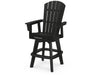 POLYWOOD Nautical Curveback Adirondack Swivel Bar Chair in Black image