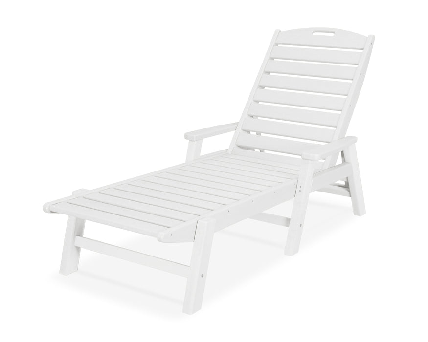 POLYWOOD Nautical Chaise with Arms in White image