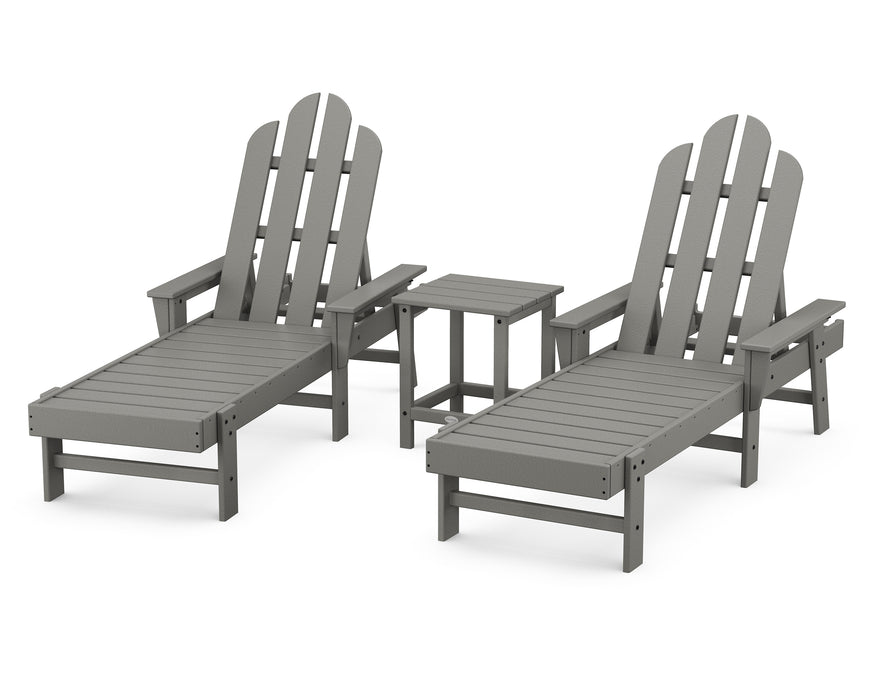 POLYWOOD Long Island Chaise 3-Piece Set in Slate Grey image