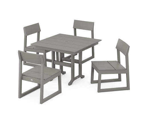 POLYWOOD EDGE Side Chair 5-Piece Farmhouse Dining Set in Slate Grey image