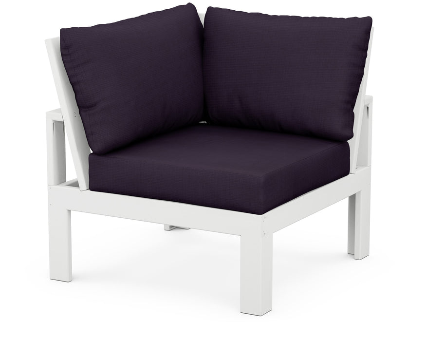 Unbranded Modular Corner Chair in White / Navy Linen