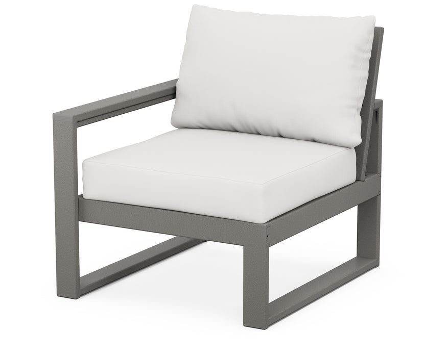 POLYWOOD EDGE Modular Left Arm Chair in Slate Grey / Natural Linen image