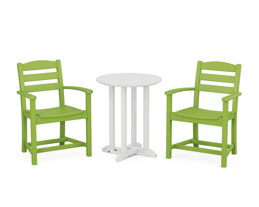 POLYWOOD La Casa Cafe 3-Piece Round Dining Set in Lime