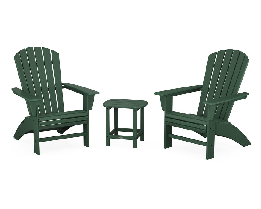 POLYWOOD Nautical 3-Piece Curveback Adirondack Set in Green image