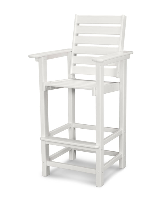 POLYWOOD Captain Bar Chair in White image