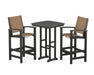 POLYWOOD Coastal 3-Piece Bar Set in Black / Burlap Sling image