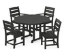 POLYWOOD Lakeside 5-Piece Round Farmhouse Dining Set in Black image