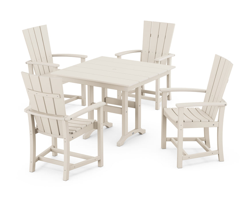 POLYWOOD Quattro 5-Piece Farmhouse Dining Set in Sand