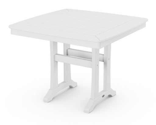 POLYWOOD Nautical Trestle 37" Dining Table in White image
