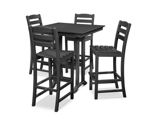 POLYWOOD La Casa Cafe 5-Piece Farmhouse Trestle Bar Set in Black image