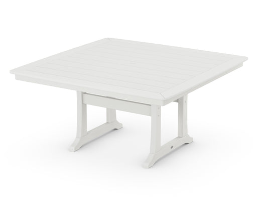 POLYWOOD Nautical Trestle 59" Dining Table in Vintage White image