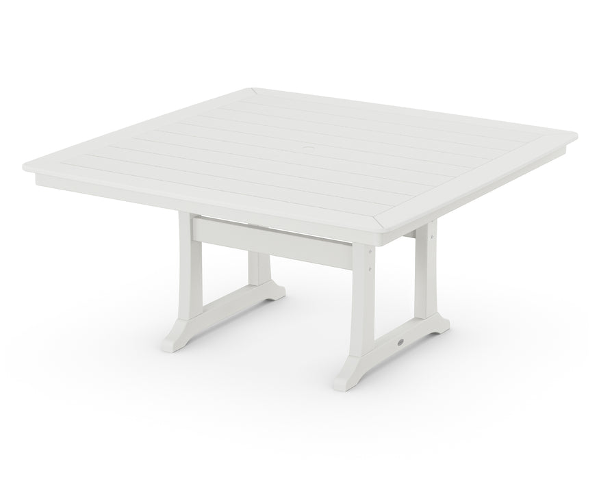 POLYWOOD Nautical Trestle 59" Dining Table in Vintage White image