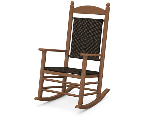 POLYWOOD Jefferson Woven Rocking Chair in Teak / Cahaba image
