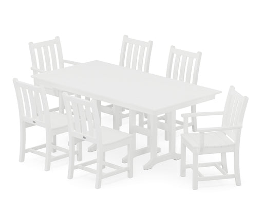 POLYWOOD Traditional Garden 7-Piece Farmhouse Dining Set in White image