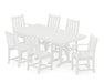 POLYWOOD Traditional Garden 7-Piece Farmhouse Dining Set in White image