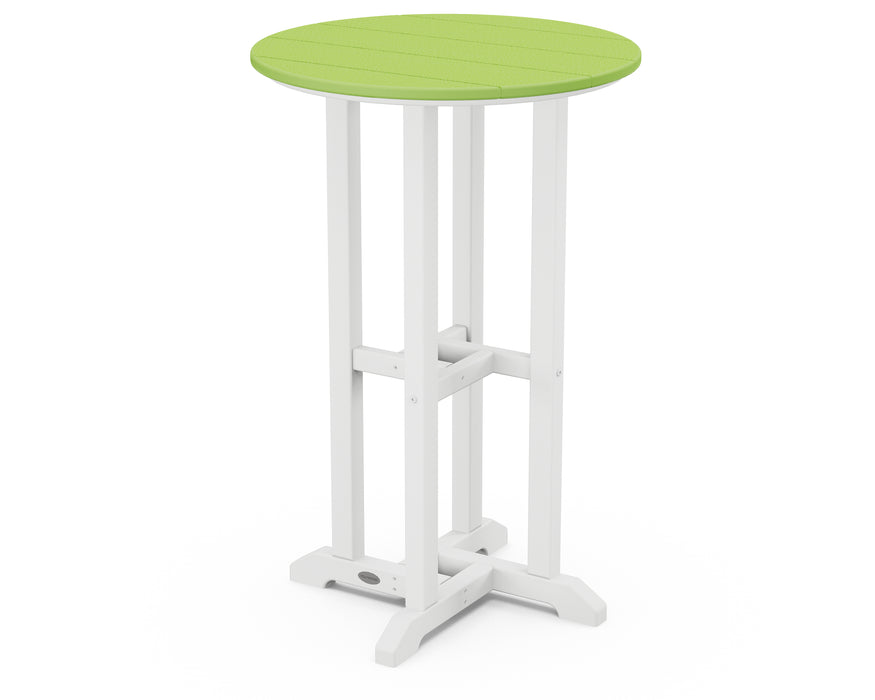 POLYWOOD Contempo 24" Round Counter Table in White / Lime