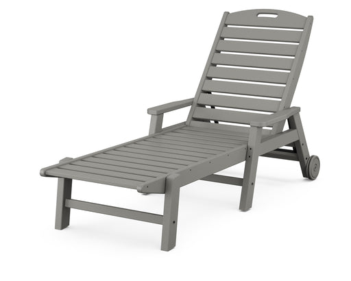 POLYWOOD Nautical Chaise with Arms & Wheels in Slate Grey image