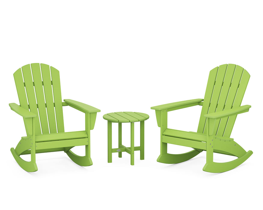 POLYWOOD Nautical 3-Piece Adirondack Rocking Chair Set in Lime image