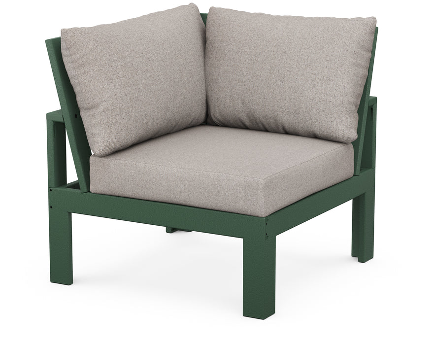 Unbranded Modular Corner Chair in Green / Weathered Tweed