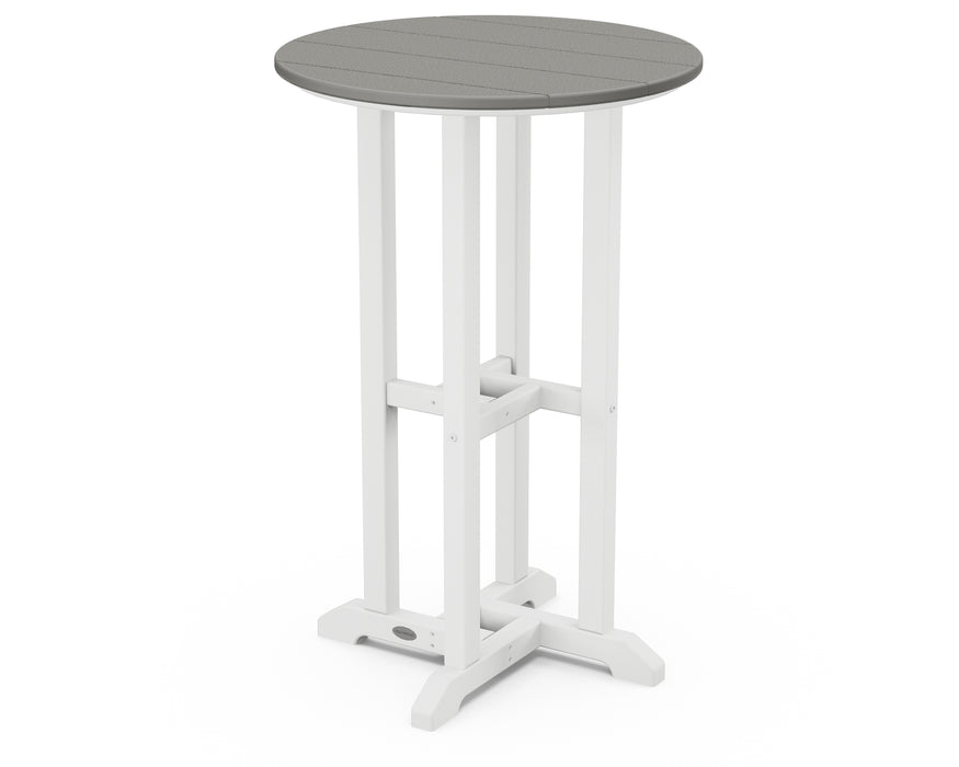 POLYWOOD Contempo 24" Round Counter Table in White / Slate Grey