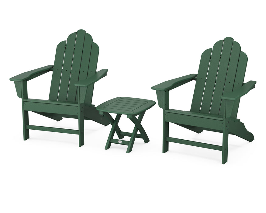 POLYWOOD Long Island Adirondack 3-Piece Set in Green