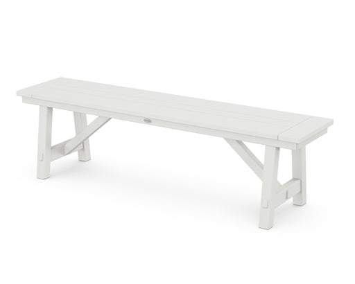 POLYWOOD Rustic Farmhouse 60" Backless Bench in Vintage White image