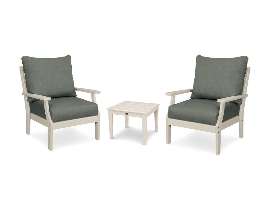 POLYWOOD Braxton 3-Piece Deep Seating Set in Sand / Cast Sage image