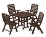 POLYWOOD Nautical Highback Chair 5-Piece Dining Set in Mahogany image
