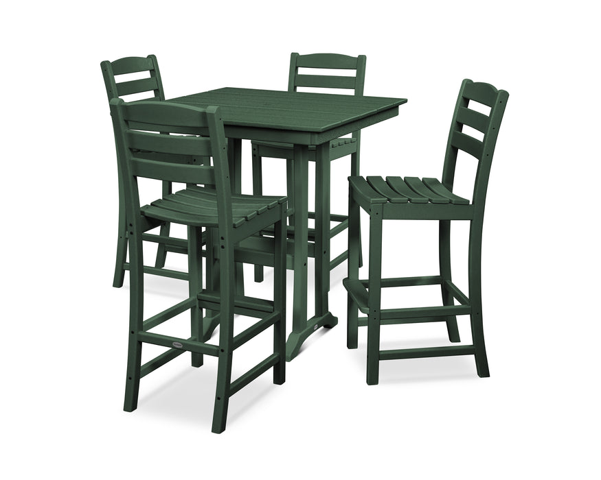 POLYWOOD La Casa Cafe 5-Piece Farmhouse Trestle Bar Set in Green image