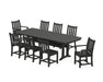 POLYWOOD Traditional Garden 9-Piece Dining Set with Trestle Legs in Black image