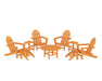 POLYWOOD Classic Adirondack Chair 9-Piece Conversation Set in Tangerine image