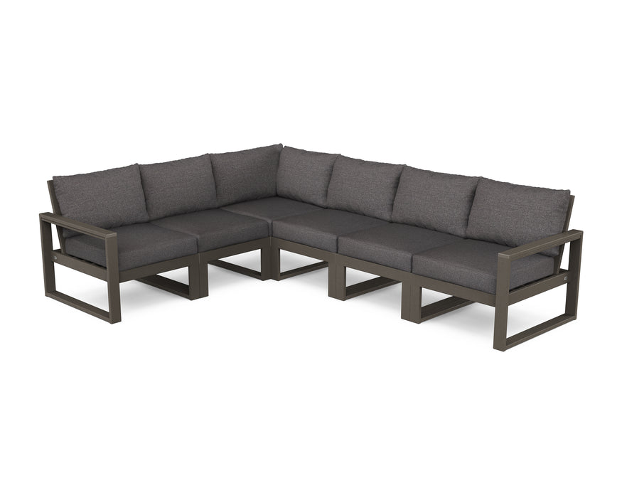 POLYWOOD EDGE 6-Piece Modular Deep Seating Set in Vintage Coffee / Ash Charcoal image