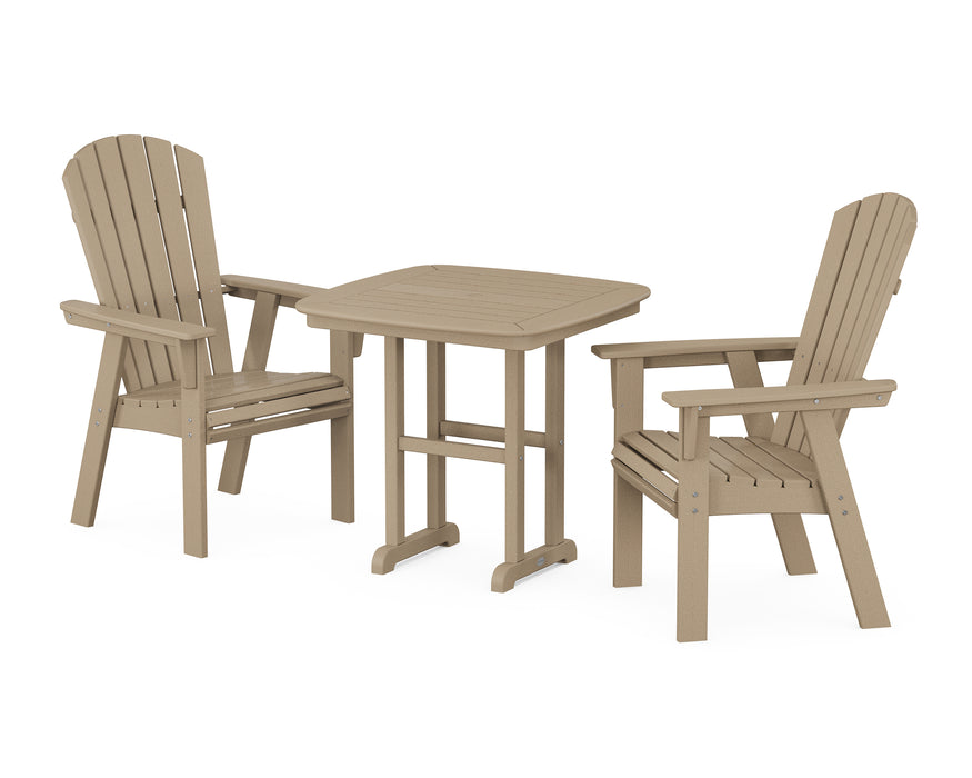 POLYWOOD Nautical Adirondack 3-Piece Dining Set in Vintage Sahara