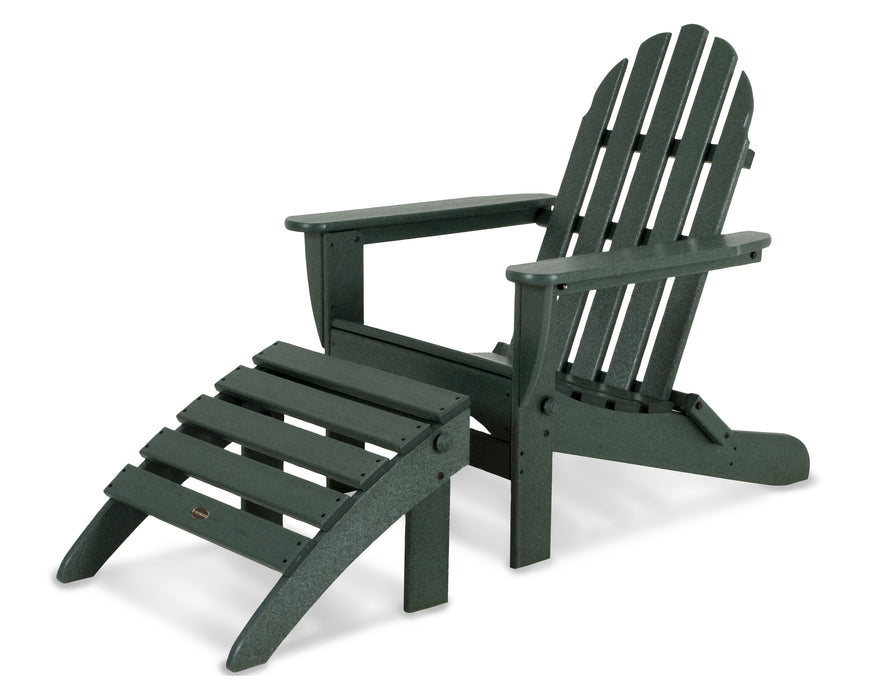 POLYWOOD Classic Adirondack 2-Piece Set in Green