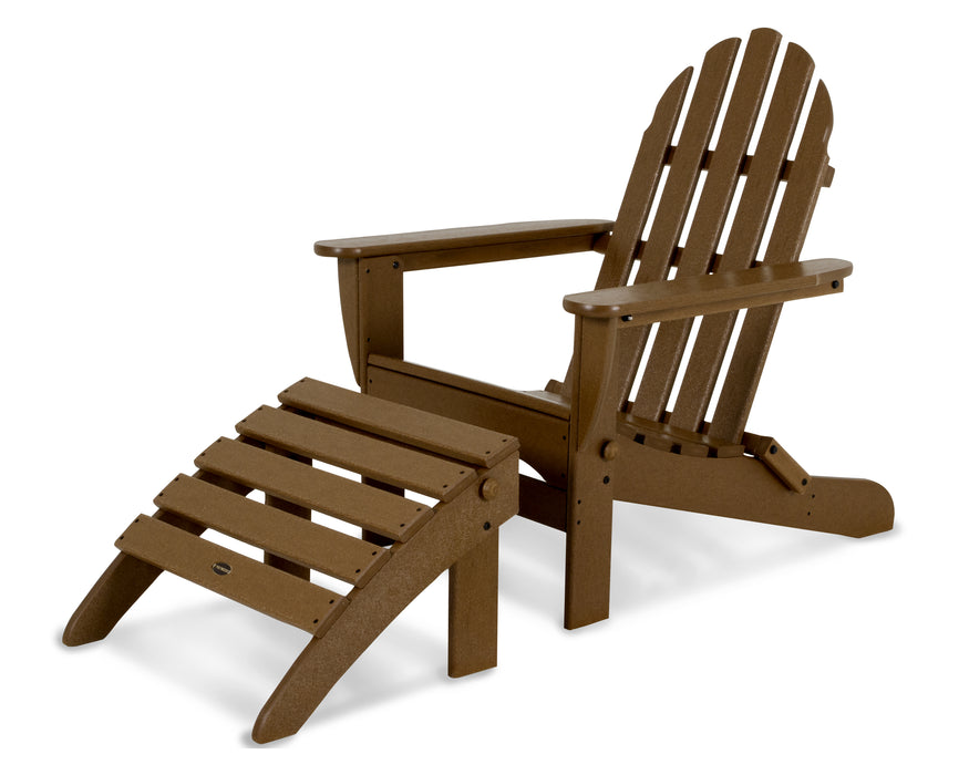 POLYWOOD Classic Adirondack 2-Piece Set in Teak