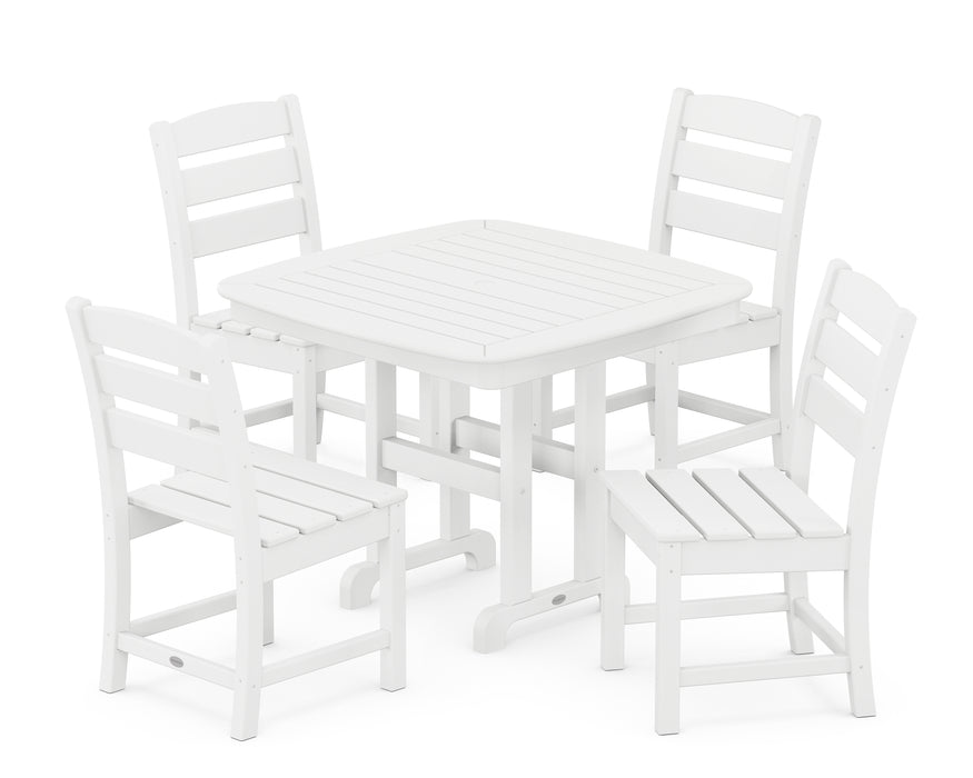 POLYWOOD Lakeside 5-Piece Side Chair Dining Set in White