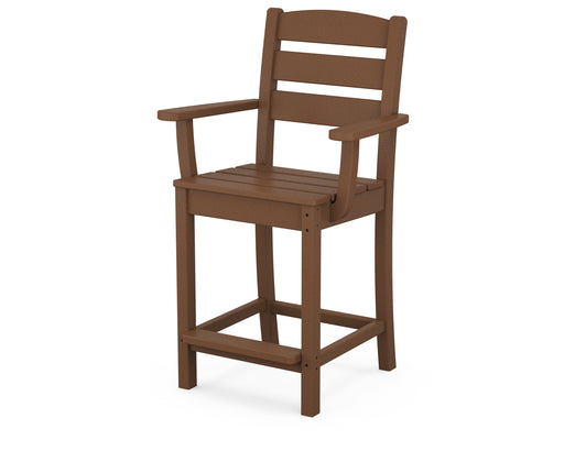 POLYWOOD Lakeside Counter Arm Chair in Teak image