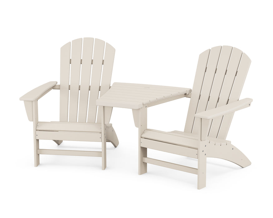 POLYWOOD Nautical 3-Piece Adirondack Set with Angled Connecting Table in Sand image