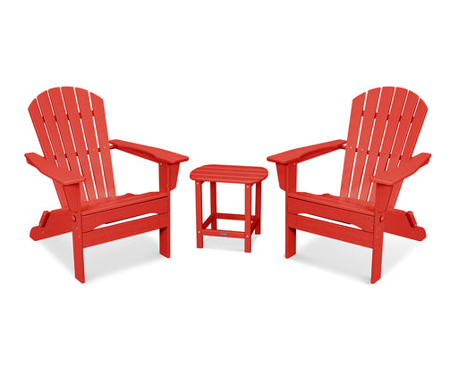 POLYWOOD South Beach 3-Piece Folding Adirondack Set in Sunset Red image