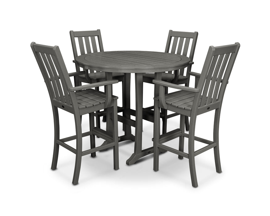 POLYWOOD Vineyard 5-Piece Bar Set in Slate Grey