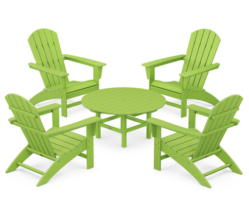 POLYWOOD Nautical 5-Piece Adirondack Chair Conversation Set in Lime image