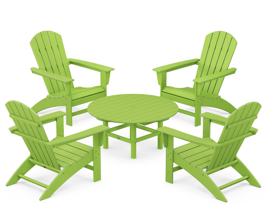 POLYWOOD Nautical 5-Piece Adirondack Chair Conversation Set in Lime image