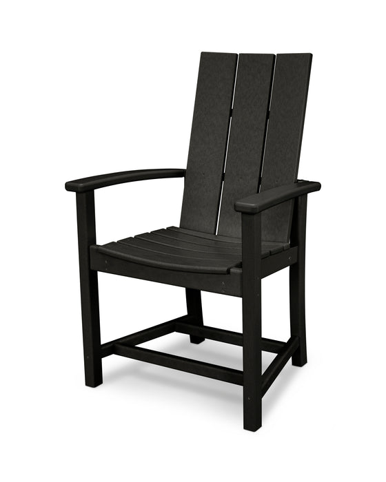 POLYWOOD Modern Adirondack Dining Chair in Black