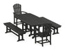 POLYWOOD Palm Coast 5-Piece Dining Set with Benches in Black image