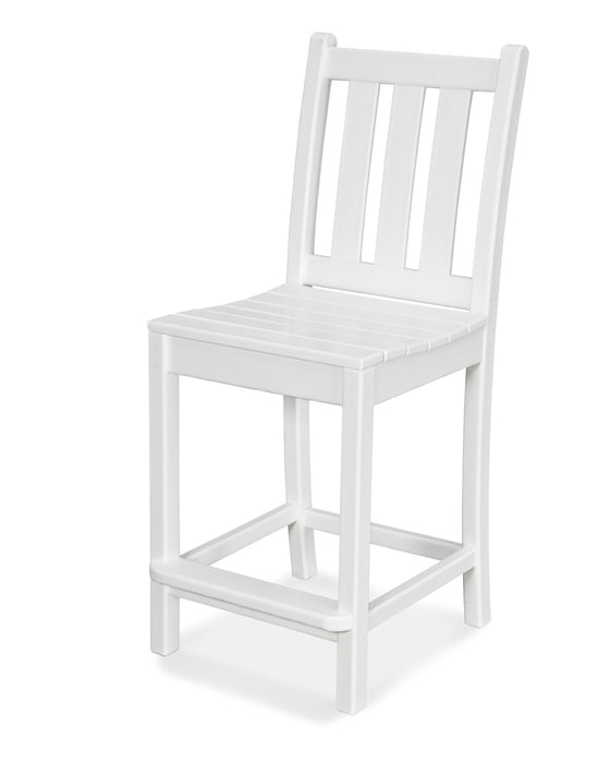 POLYWOOD Traditional Garden Counter Side Chair in White