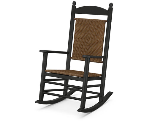 POLYWOOD Jefferson Woven Rocking Chair in Black / Tigerwood image