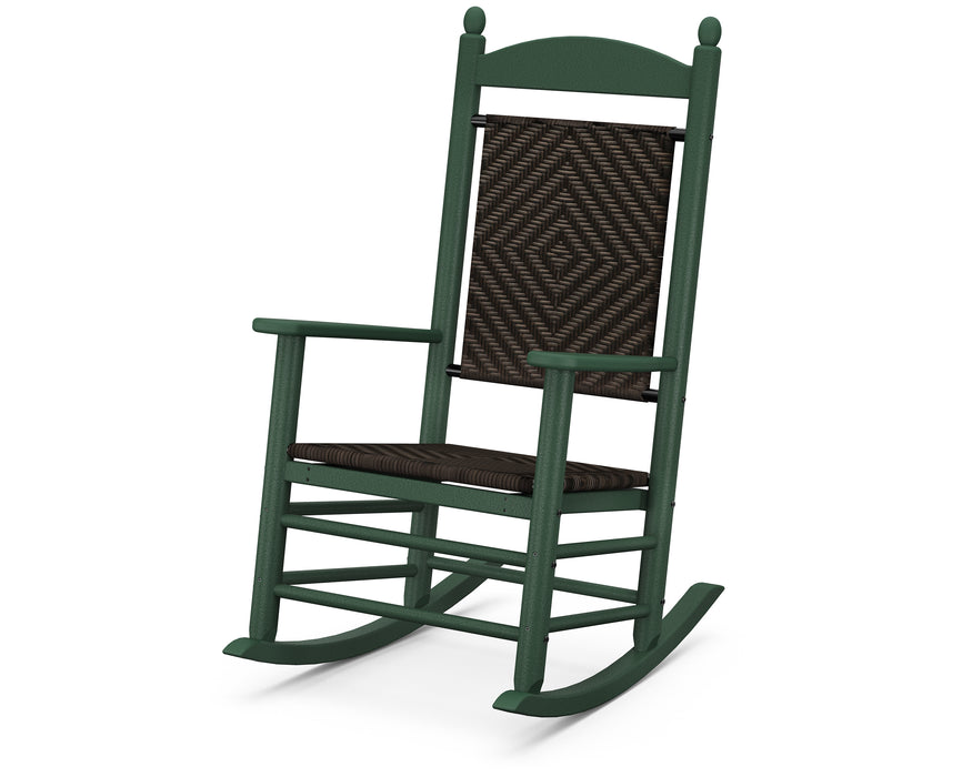 POLYWOOD Jefferson Woven Rocking Chair in Green / Cahaba image