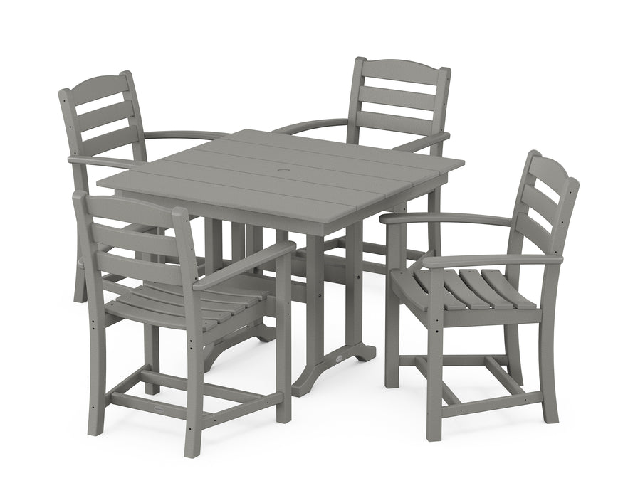 POLYWOOD La Casa Cafe 5-Piece Farmhouse Dining Set in Slate Grey