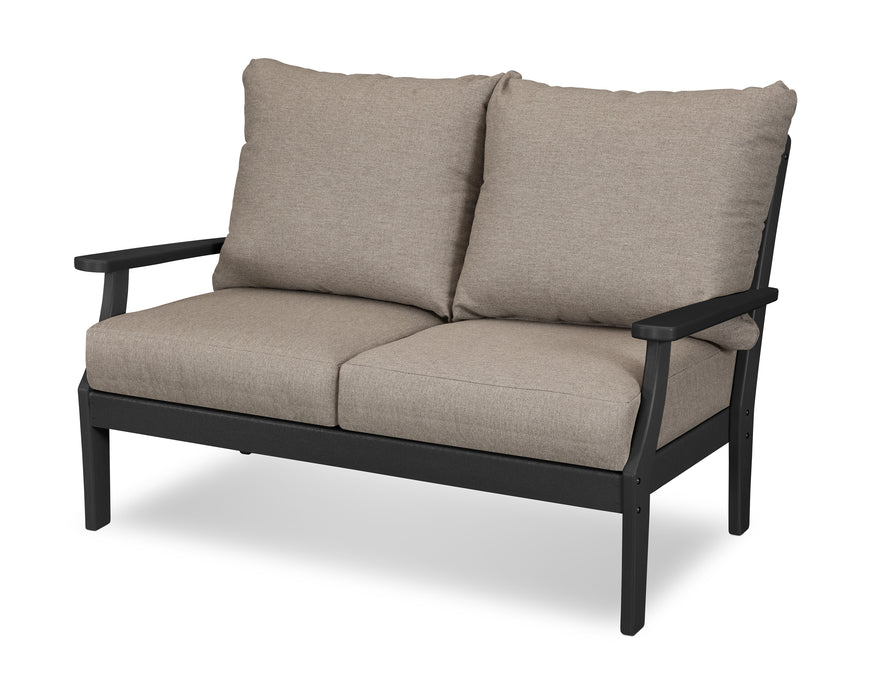 POLYWOOD Braxton Deep Seating Loveseat in Black / Sancy Shale